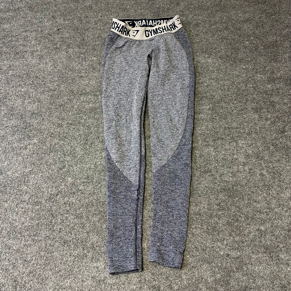 Gymshark Leggings Womens Size XS Blue Flex Marl Seamless Athletic Yoga Pants Rip